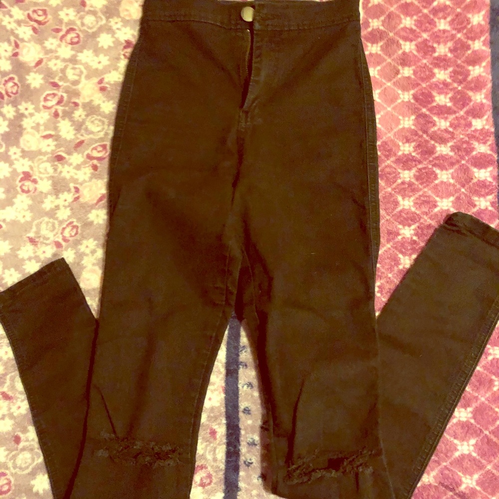 ASOS Super High Waist Black Skinny Jeans